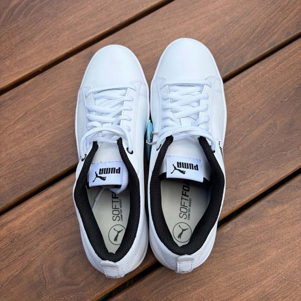 NWT Puma Smash Perf Women's White Leather Sneakers Size 7 - Picture 2 of 8